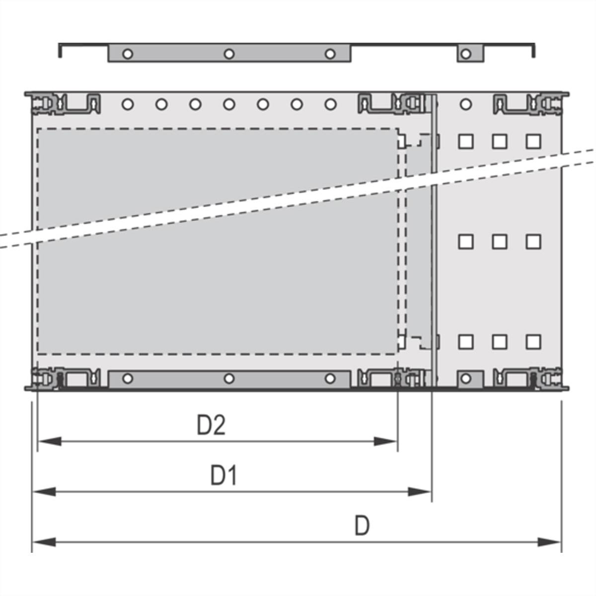 SCHROFF BGTR H M.GR.6HE 84TE 235T KD, Baugruppenträger mit Seitenwand Typ H