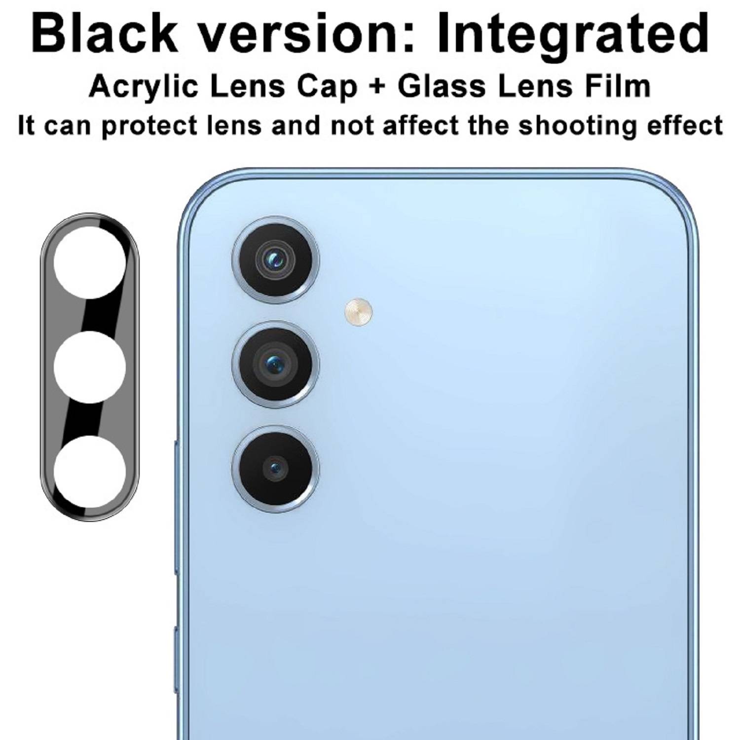 Kopie von 2x Kamera 9H Panzerhartglas für Samsung Galaxy A55 5G 3D KLAR Schwarzes echtes Tempered Panzerglas Kameraglas Kamerhartglas