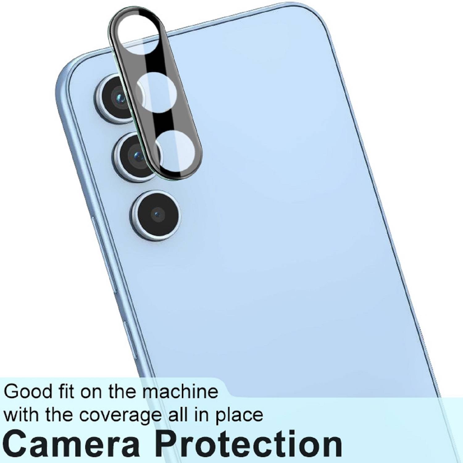 Kopie von 2x Kamera 9H Panzerhartglas für Samsung Galaxy A55 5G 3D KLAR Schwarzes echtes Tempered Panzerglas Kameraglas Kamerhartglas