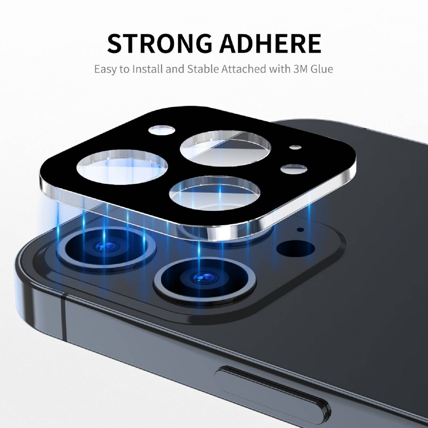 1x Kamera 9H Panzerhartglas für iPhone 15 Pro 3D KLAR Schwarzes ECHTES TEMPERED Panzerglas Kameraglas Kamerhartglas Kameraschutzglas Schutzglas