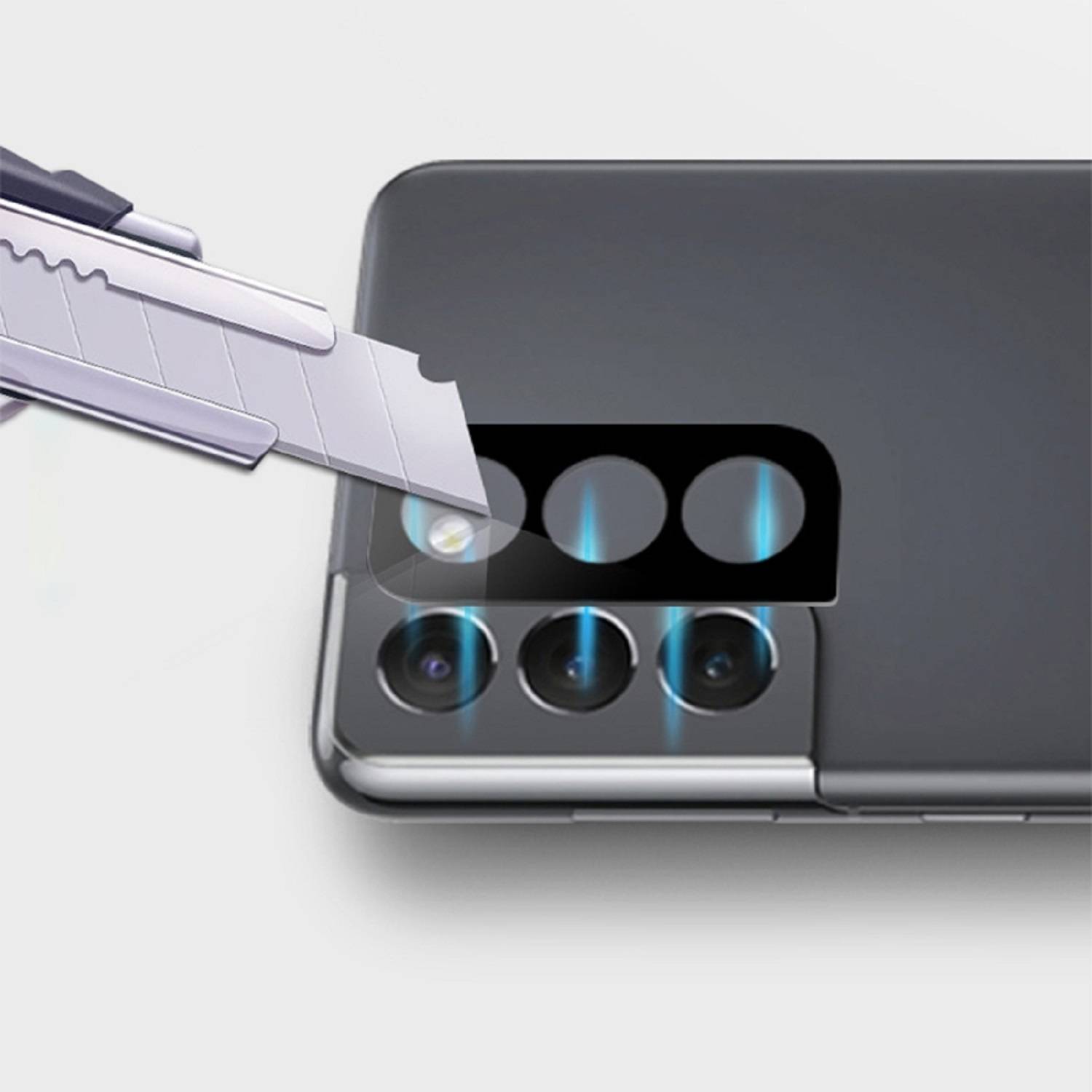 3x Kamera 9H Panzerhartglas für Samsung Galaxy S21 Plus 3D KLAR Schwarzes ECHTES TEMPERED Panzerglas Kameraglas Kamerhartglas Kameraschutzglas