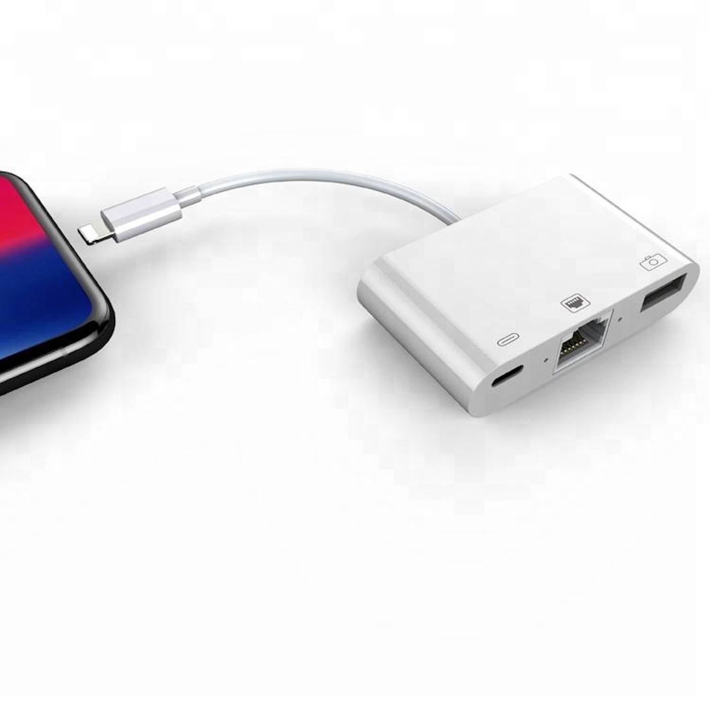 Lightning auf Lightning F, Ethernet und USB Kamera F
