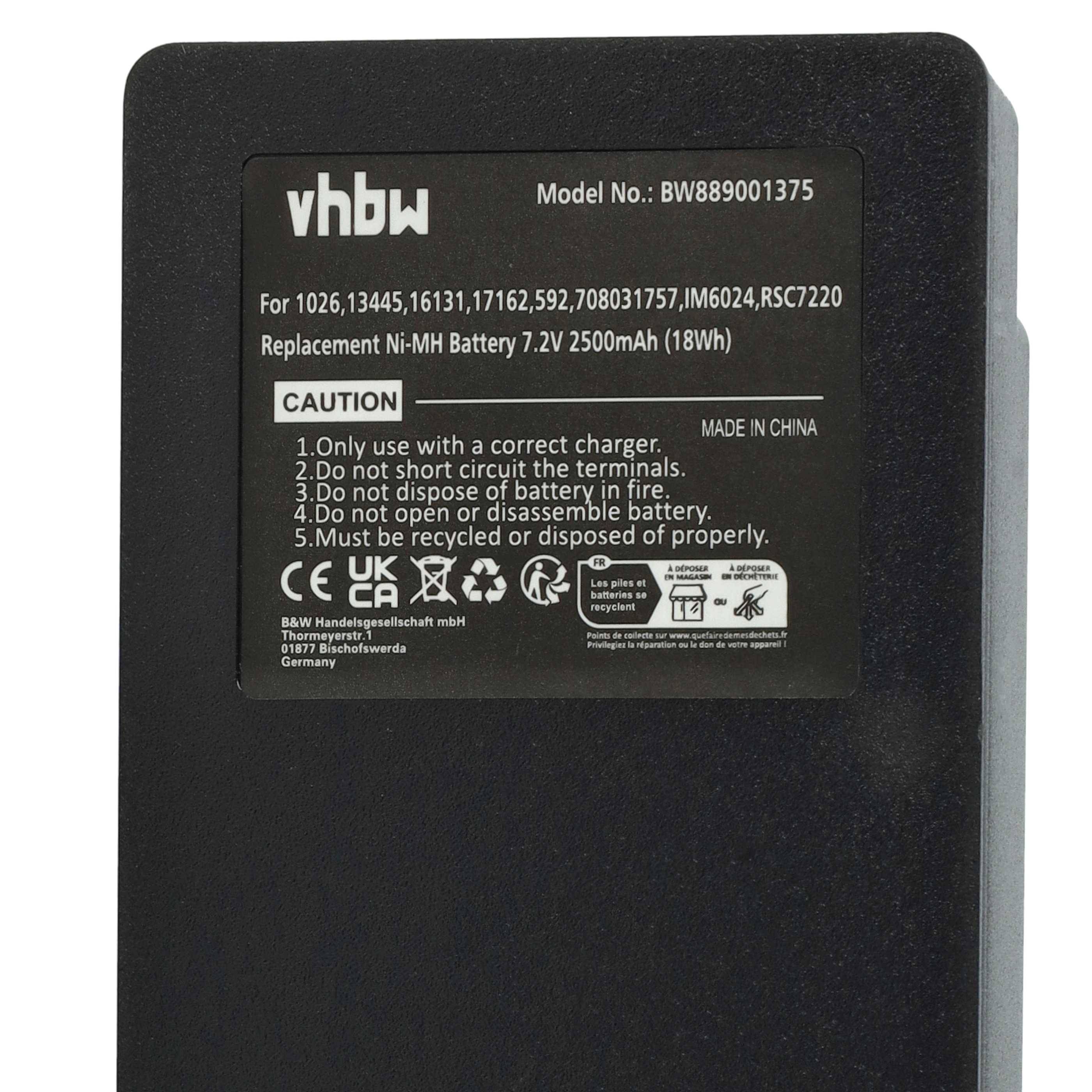 vhbw 5x Akku kompatibel mit Scanreco Palfinger, RC400, PALFINGER 592 Industrie-Funkfernsteuerung Fernbedienung (2500 mAh, 7,2 V, NiMH) - Schwarz