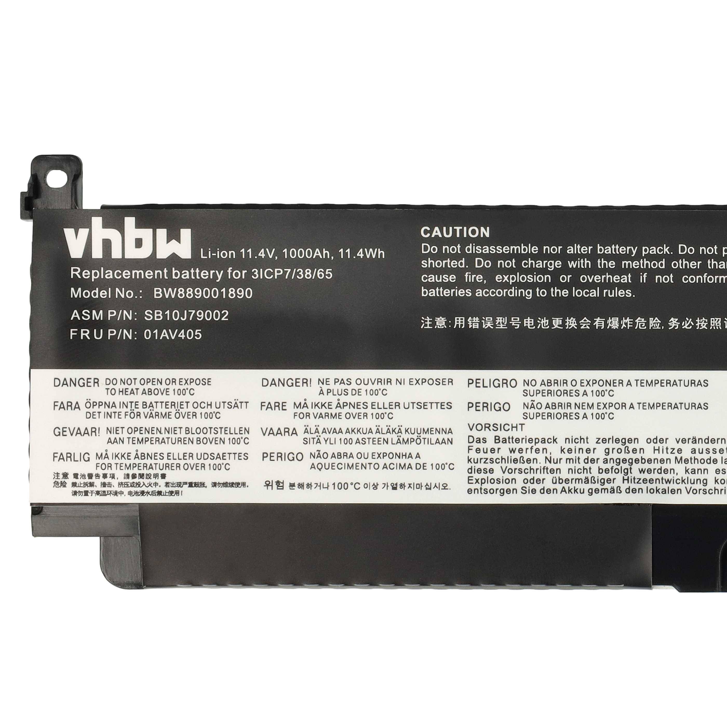 vhbw Akku kompatibel mit Lenovo ThinkPad T460s, T460s 20F9-0026AU | für T460s 20F9-001QAU Notebook (1000 mAh, 11,4 V, Li-Polymer)