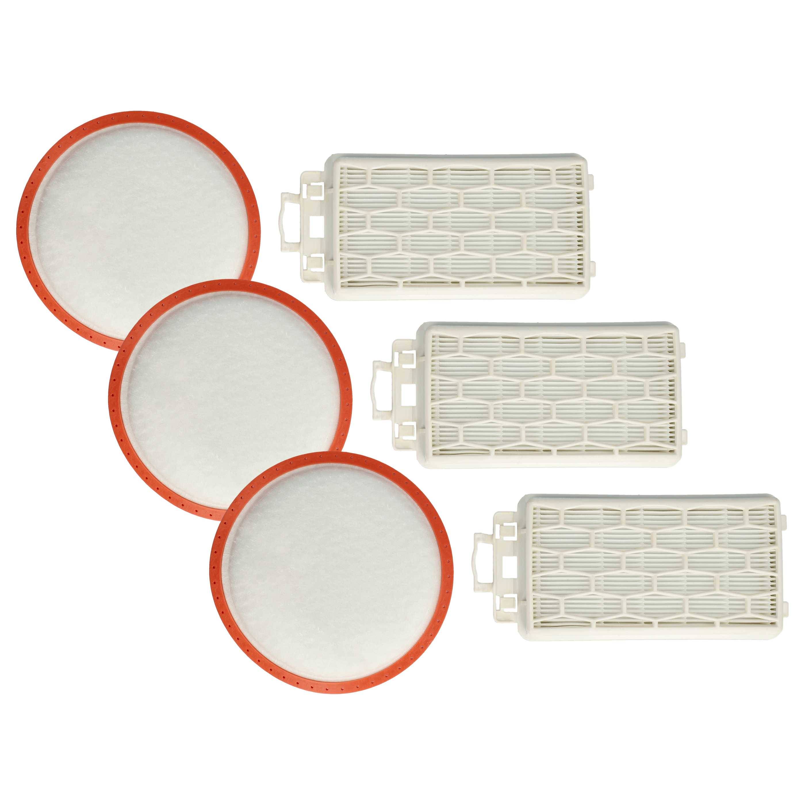 vhbw 3x Motorschutz-Filter, 3x Ausblas-Filter kompatibel mit Dirt Devil Black Label MC1 M3250-3, MC1 M3250-4, MC1 M3250-5 Staubsauger