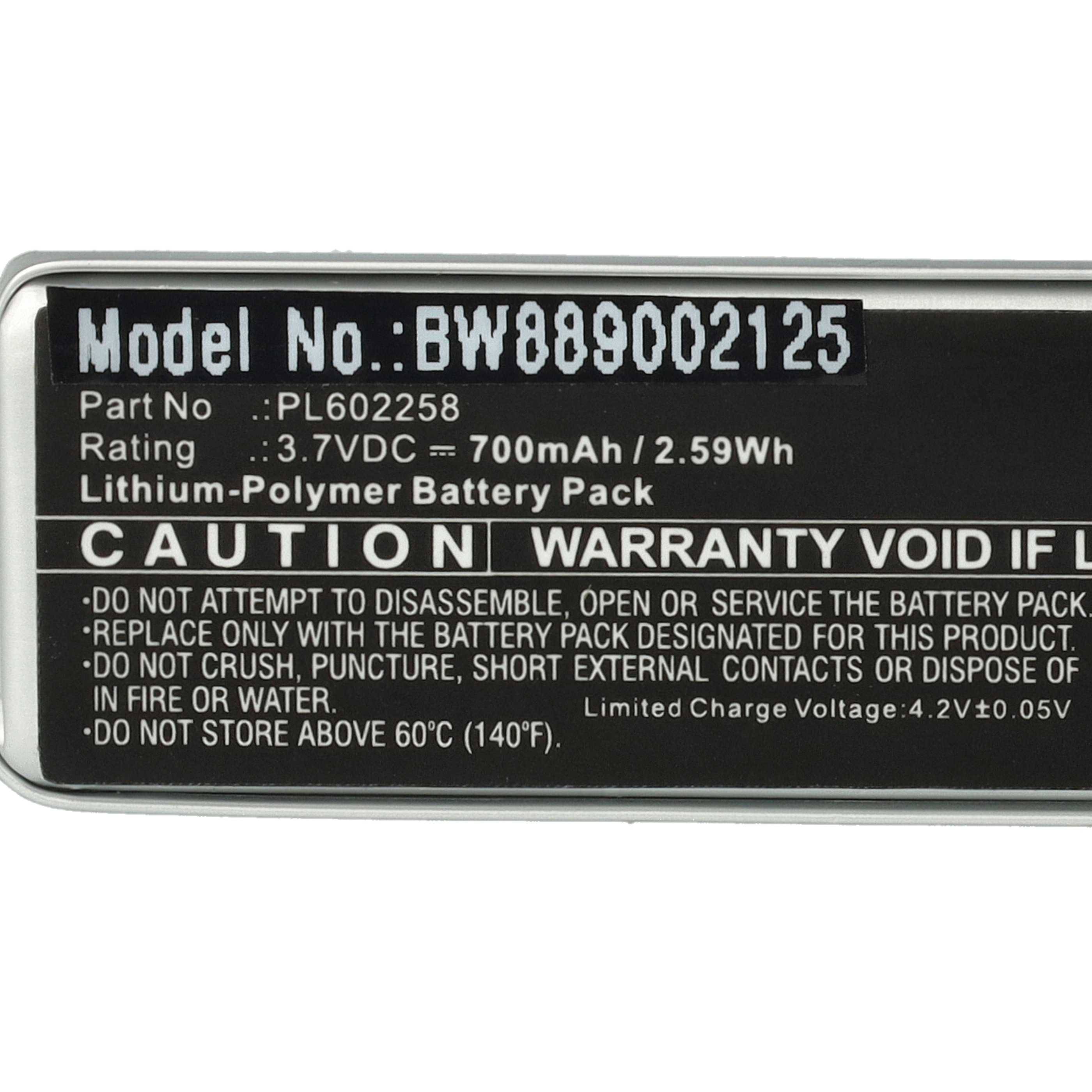 vhbw Akku kompatibel mit SteelSeries 9076SW, 69070, 69089, Nimbus+ Controller (700 mAh, 3,7 V, Li-Polymer)