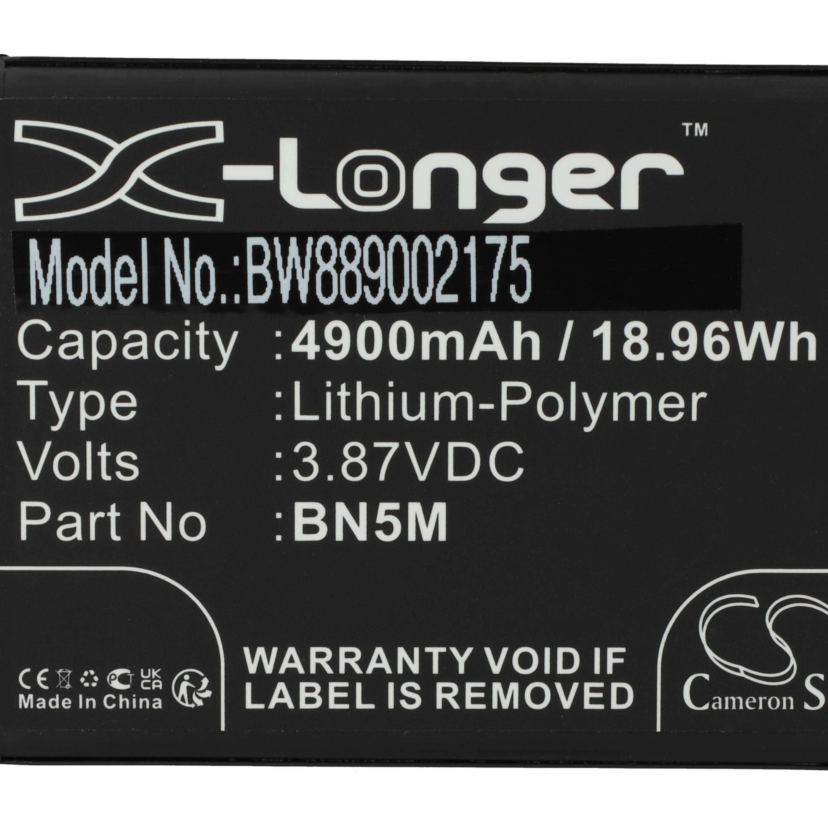vhbw Akku kompatibel mit Xiaomi 23021RAA2G, 23028RA60L, 23021RAA2Y, 23027RAD4I Handy Smartphone Telefon (4900 mAh, 3,87 V, Li-Polymer)