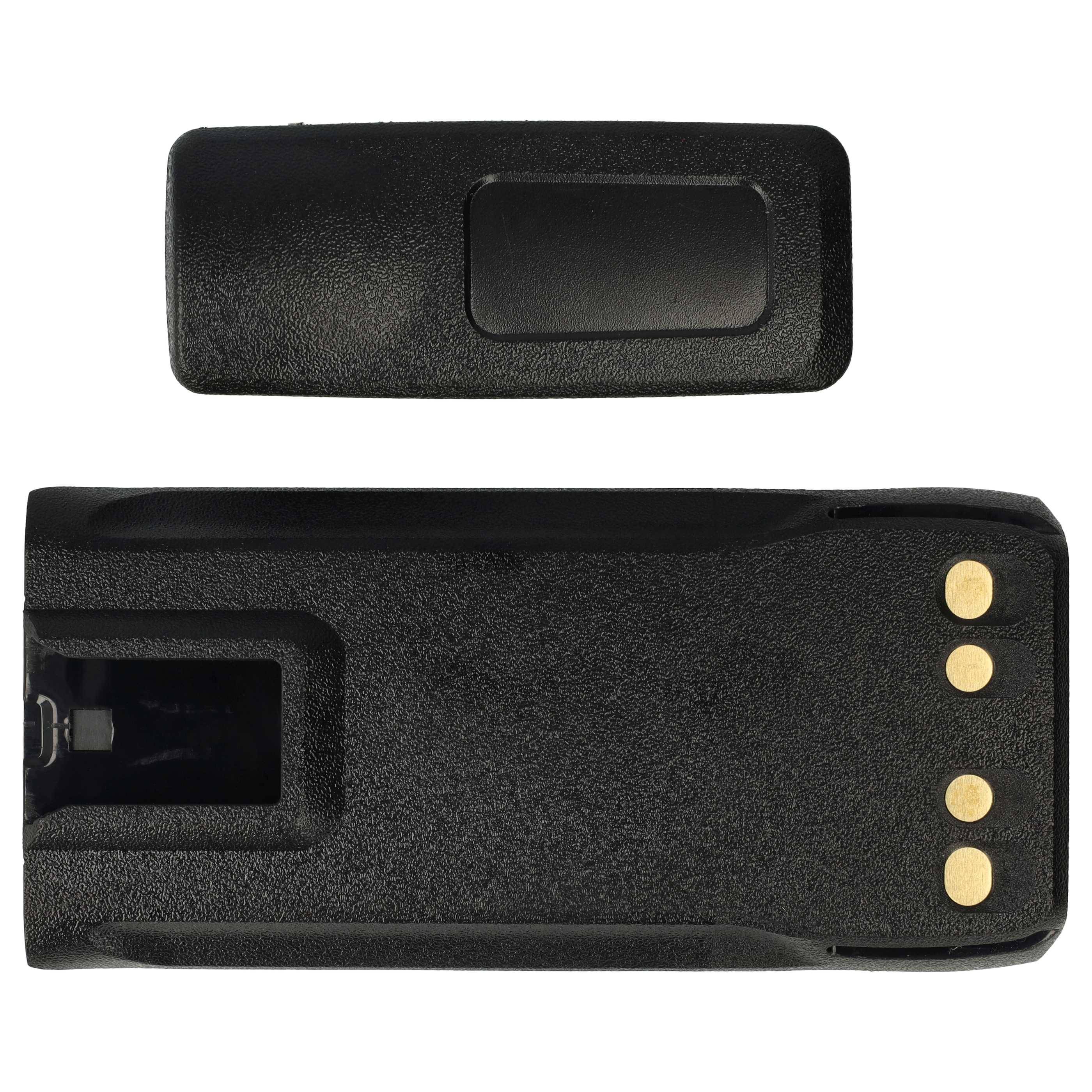 vhbw 1x Akku Ersatz für Motorola PMNN4807A, PMNN4808, PMNN4808A für Funkgerät, Walkie Talkie (2250 mAh, 7,4 V, Li-Ion) + Gürtelclip