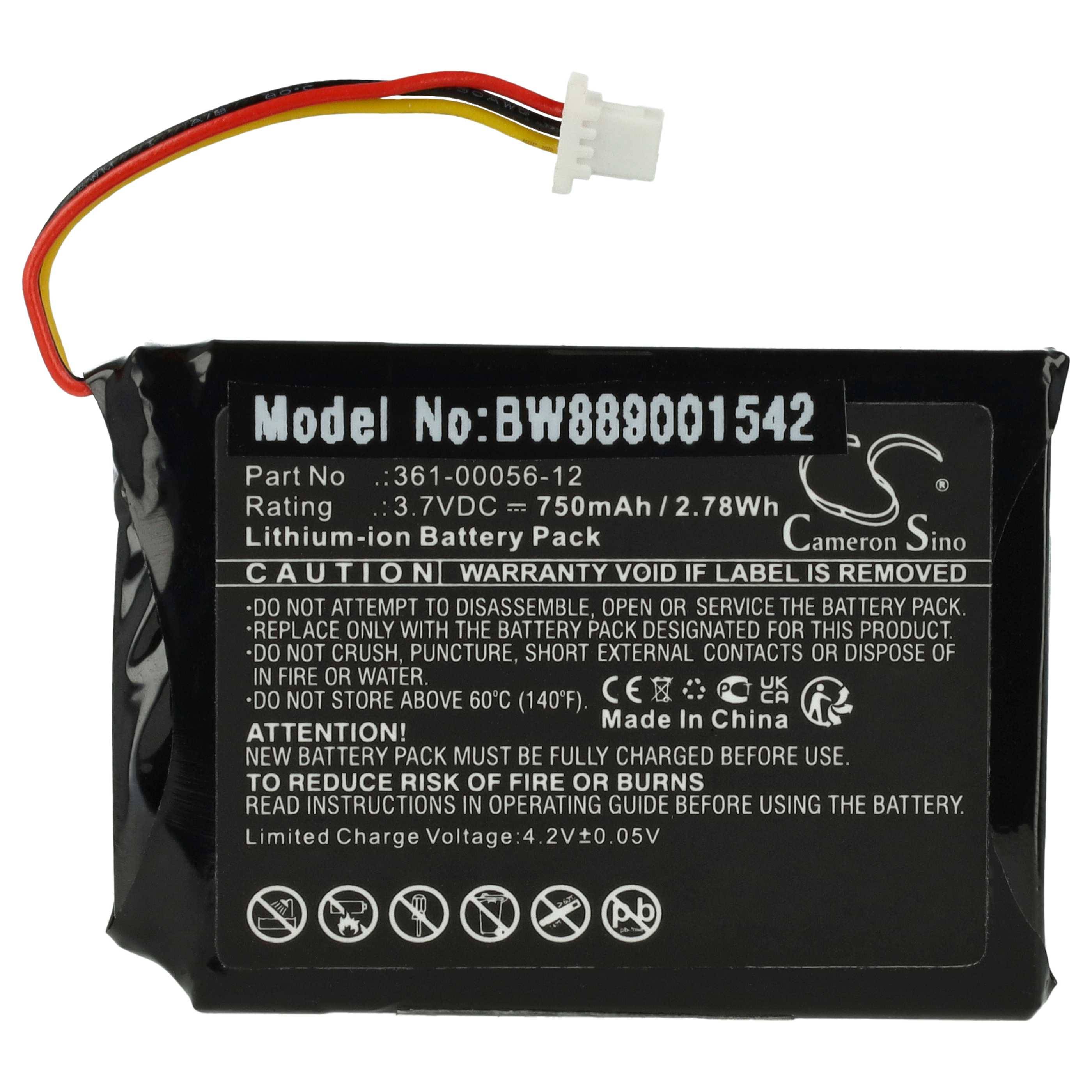 vhbw Akku kompatibel mit Garmin EDGE EXPLORE 2, DEZL OTR700 GPS Navigation Navi (750 mAh, 3,7 V, Li-Ion)