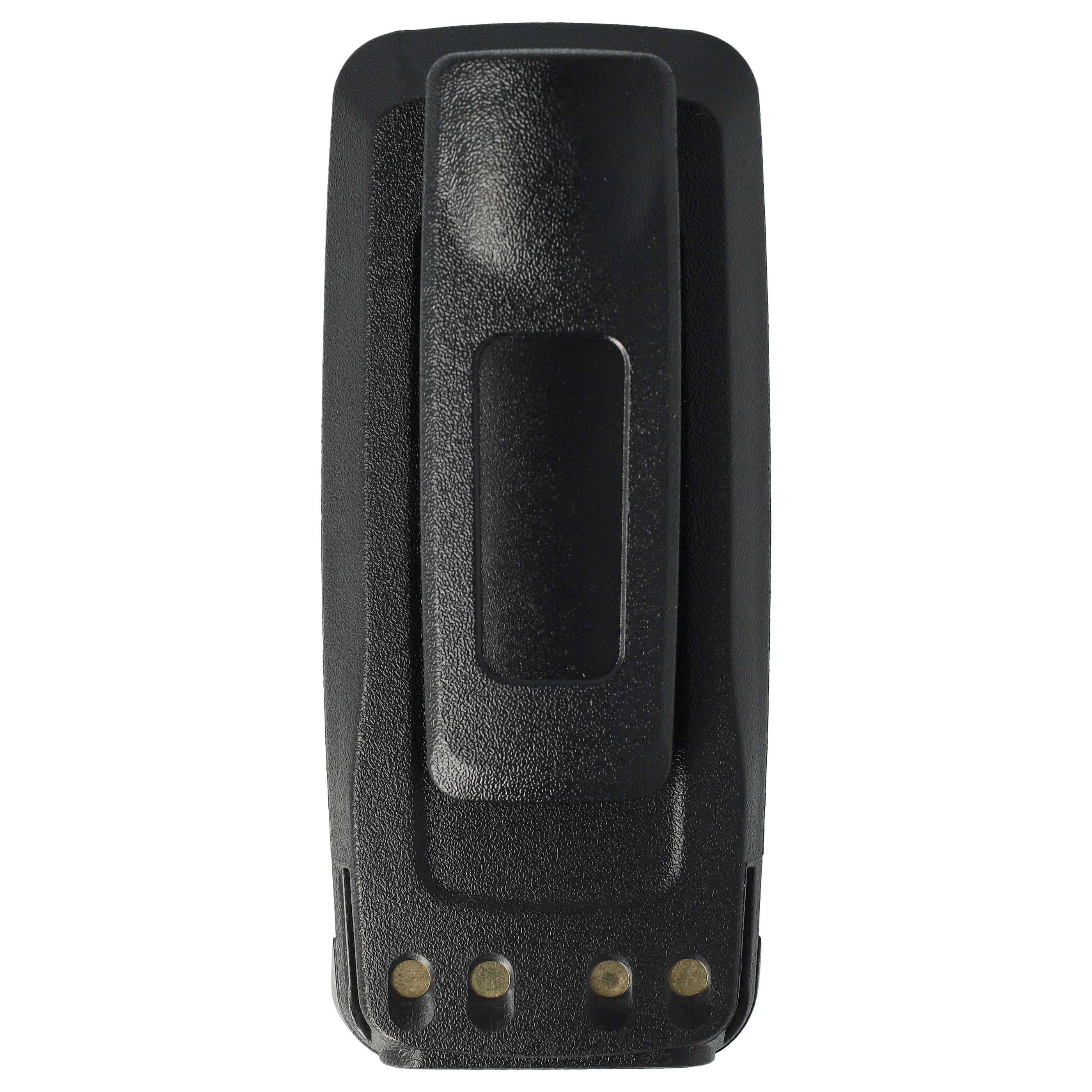 vhbw Akku Ersatz für Motorola PMNN4066A, PMNN4069A, PMNN4104 für Funkgerät, Walkie Talkie (1800mAh, 7,4V, Li-Ion) + Gürtelclip