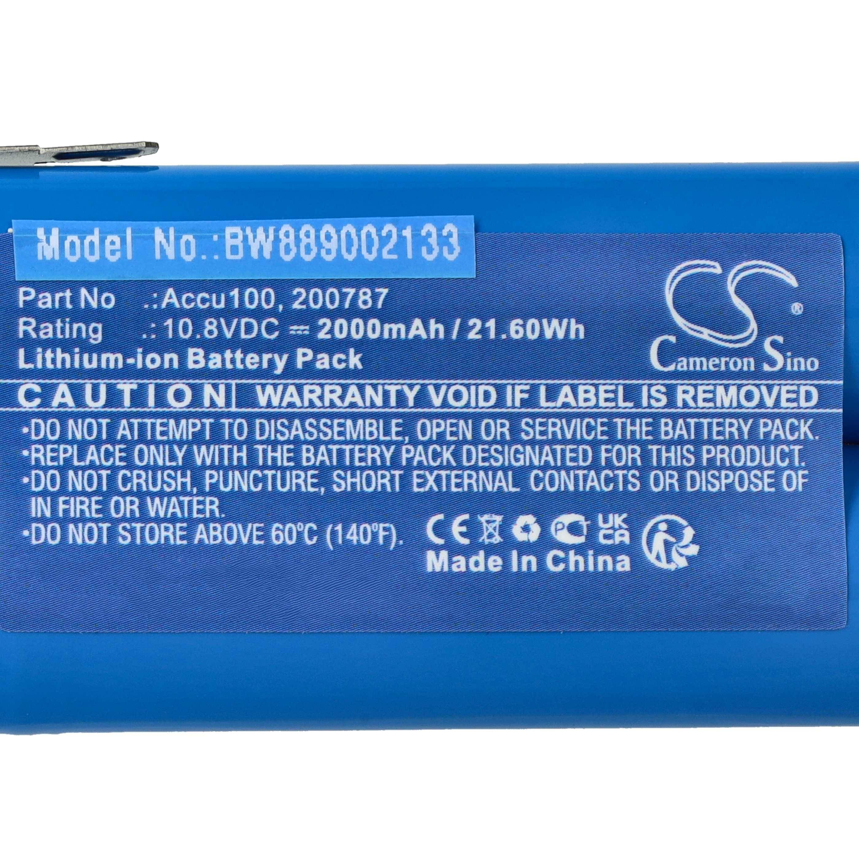 vhbw Akku kompatibel mit Bosch AGS Grasschere, Strauchschere (2000mAh, 11,1V, Li-Ion)