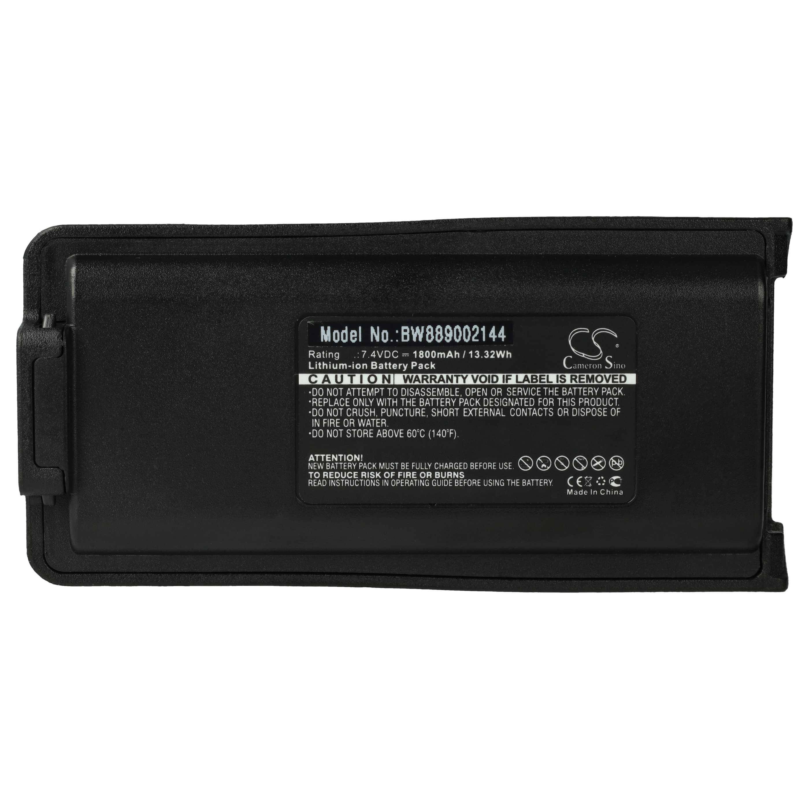 Schwarze Batterie mit Etikett, „Modellnummer: BW889002144