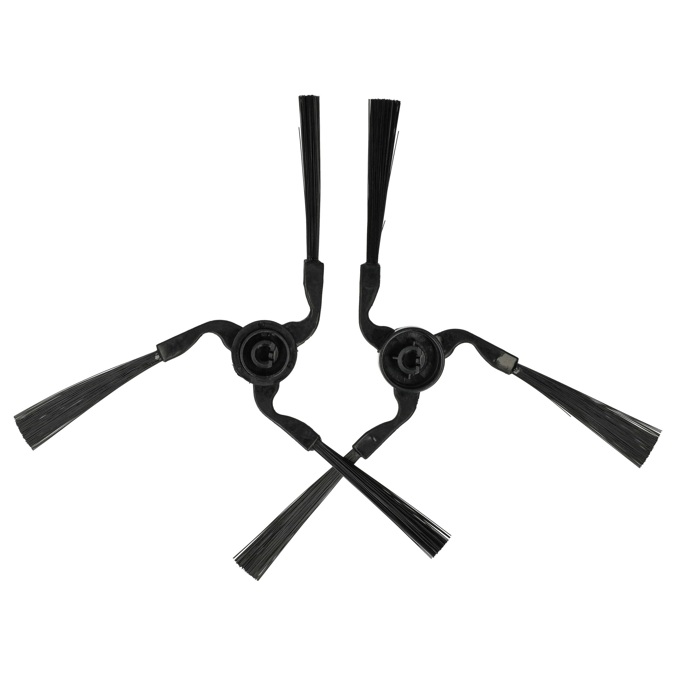 vhbw 10x Seitenbürste kompatibel mit Miele Scout RX1 Saugroboter - Reinigungsbürsten Set, links/rechts, schwarz