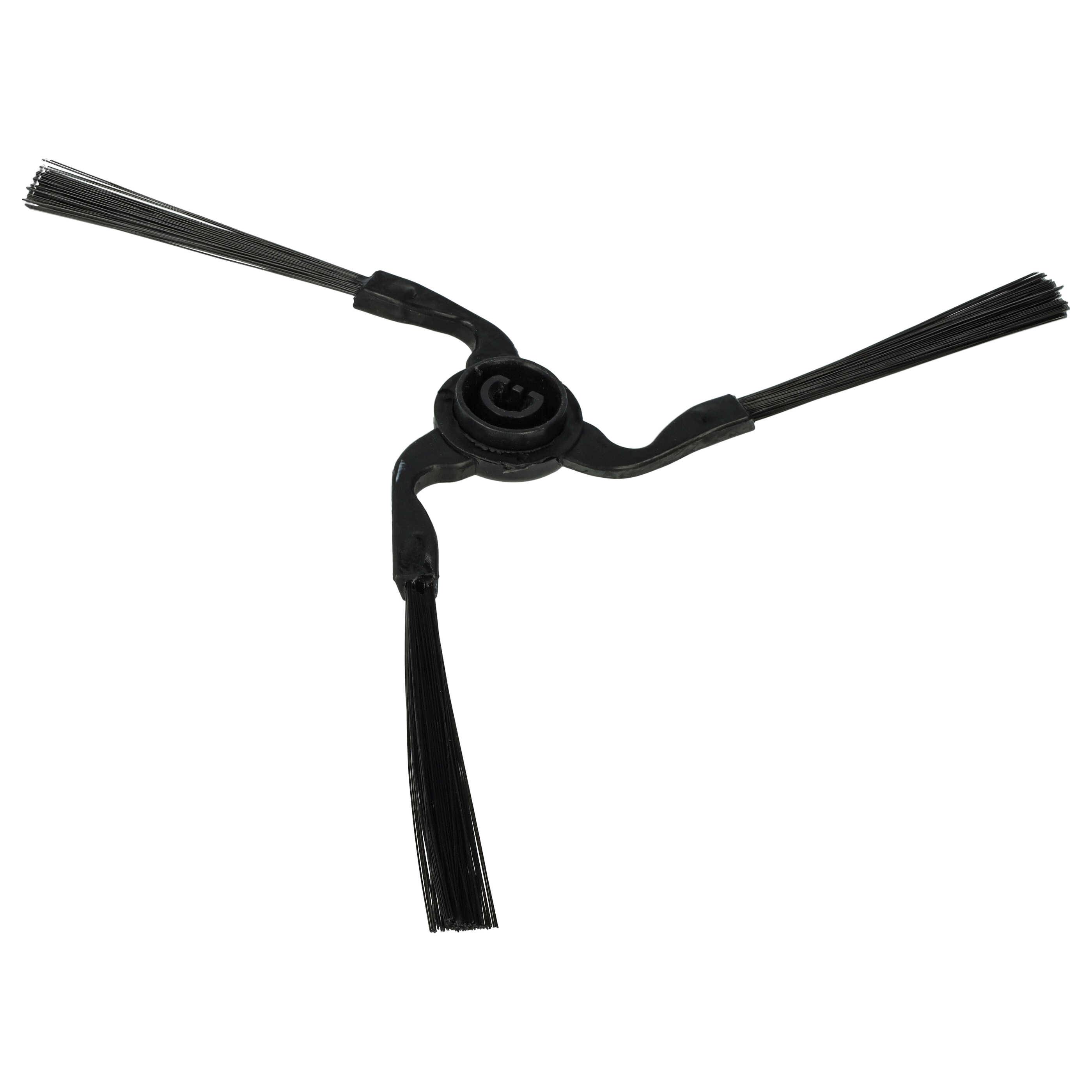 vhbw 10x Seitenbürste kompatibel mit Miele Scout RX1 Saugroboter - Reinigungsbürsten Set, links/rechts, schwarz