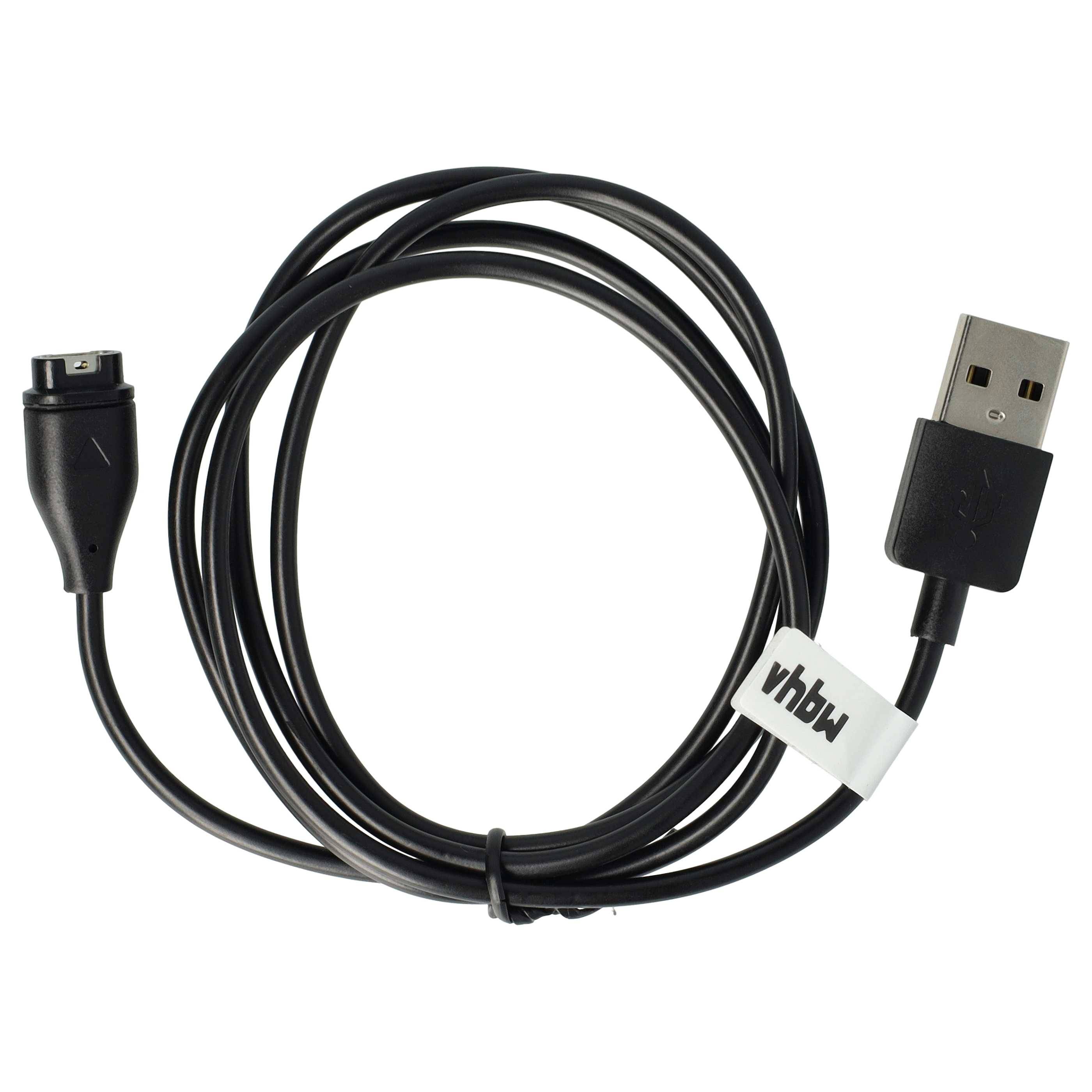 vhbw USB Ladekabel kompatibel mit Garmin Enduro/Enduro2 | EPIX 2 Smartwatch Fitnesstracker - Ladestation Schwarz, 100 cm