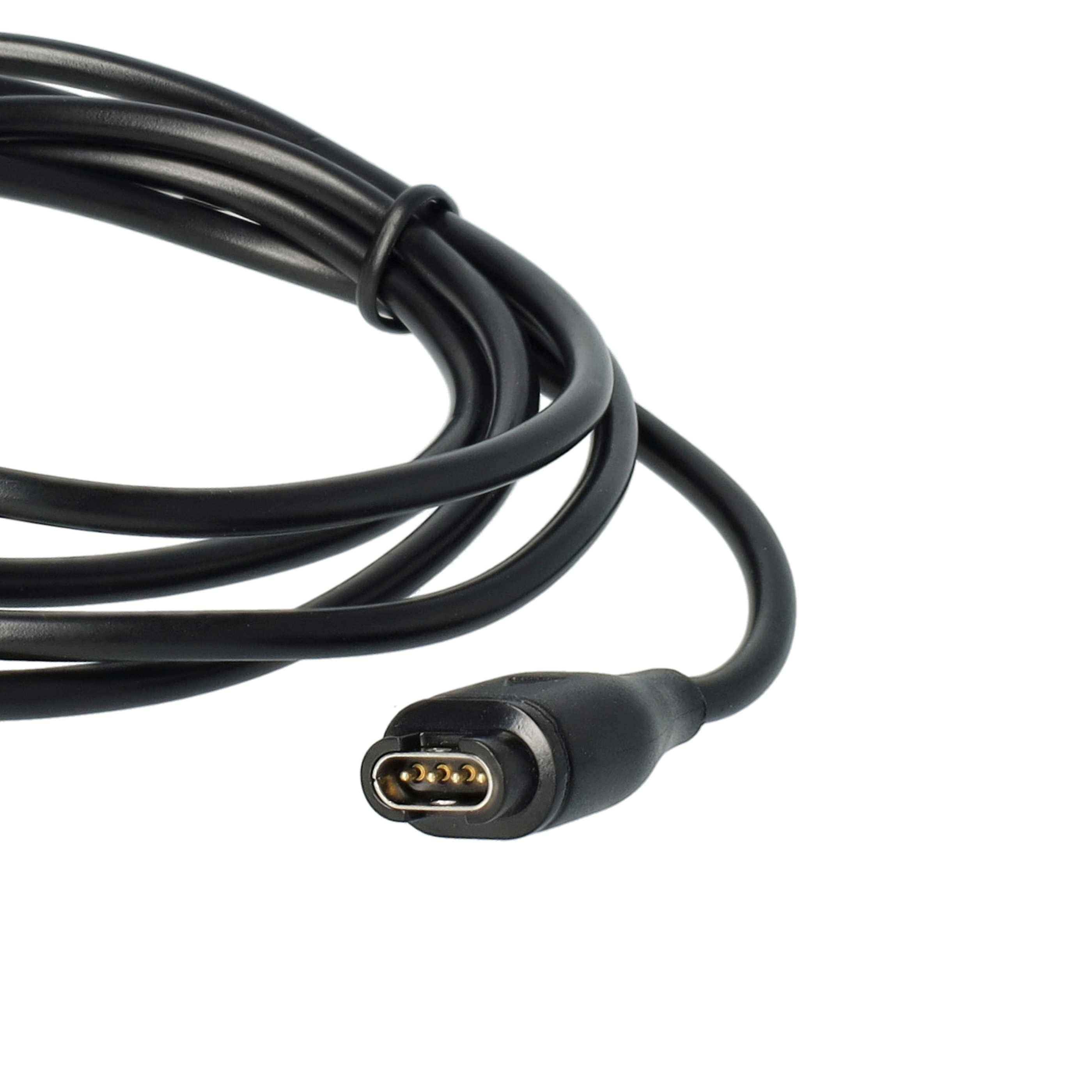 vhbw USB Ladekabel kompatibel mit Garmin Approach S62 | D2 Charlie/Delta, Approach S60 Smartwatch Fitnesstracker - Ladestation Schwarz, 100 cm
