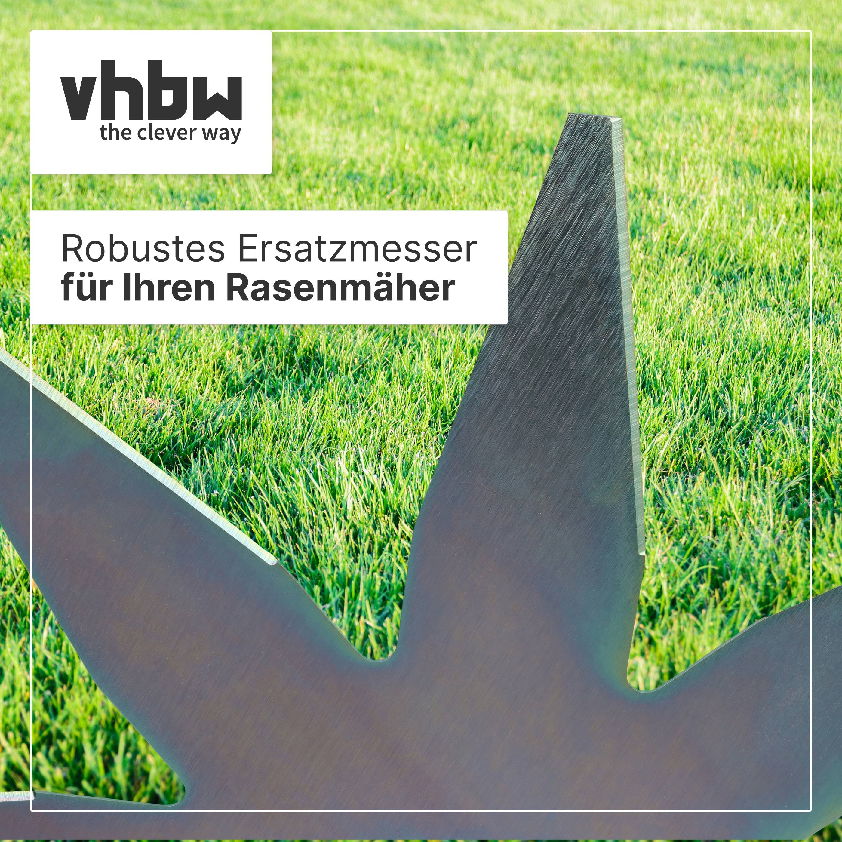 vhbw Logo und Text „Robustes Ersatzmesser für Ihren Rasenmäher