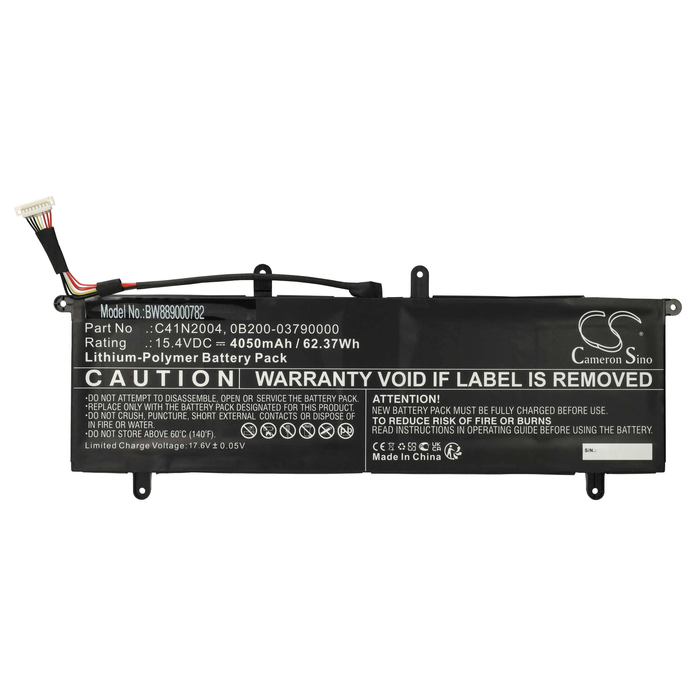 vhbw Akku kompatibel mit Asus ZenBook Duo 14 UX482EG-HY016R, UX482EA-KA551TS, UX482EG Notebook (4050 mAh, 15,4 V, Li-Polymer)