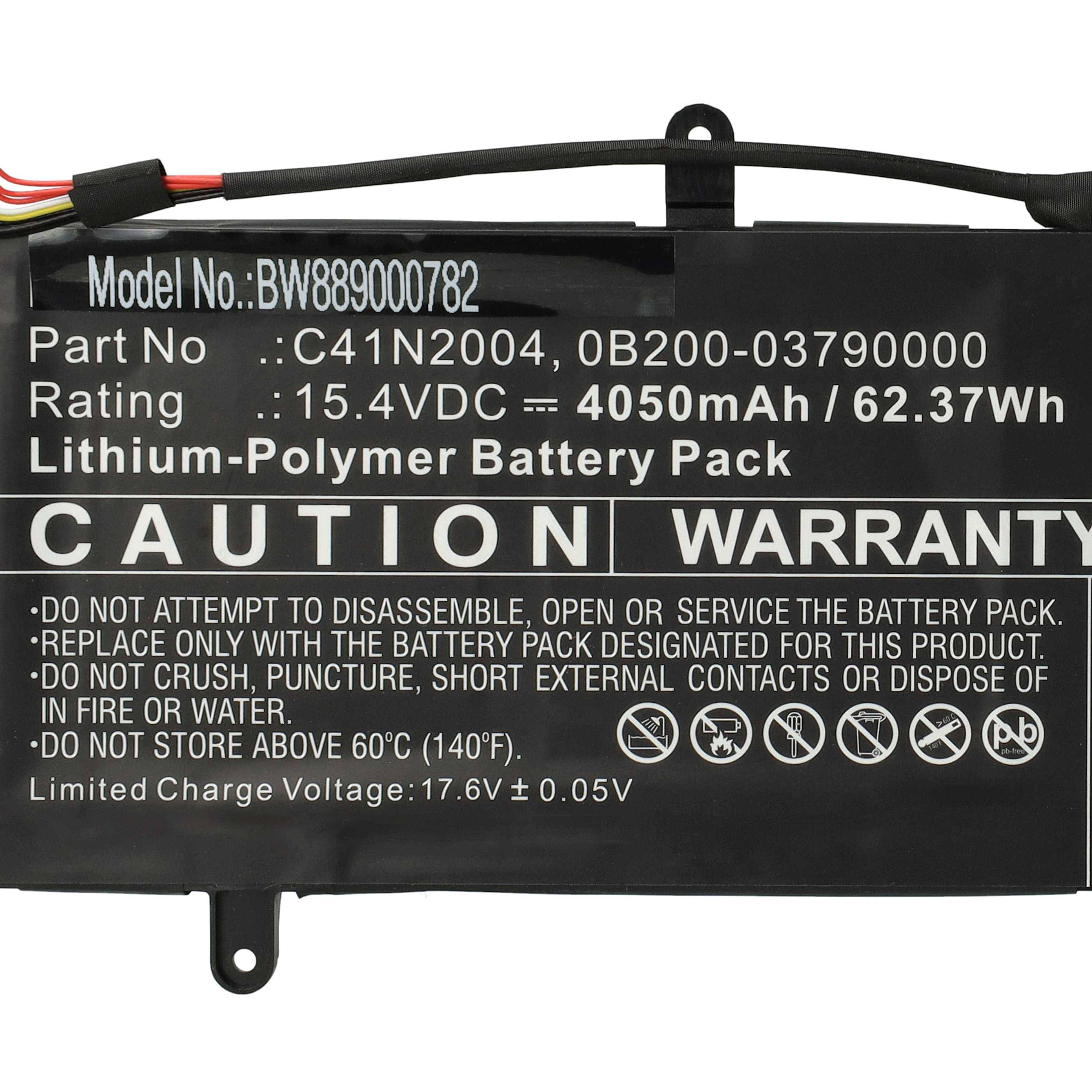 vhbw Akku kompatibel mit Asus ZenBook Duo 14 UX482EG-HY016R, UX482EA-KA551TS, UX482EG Notebook (4050 mAh, 15,4 V, Li-Polymer)