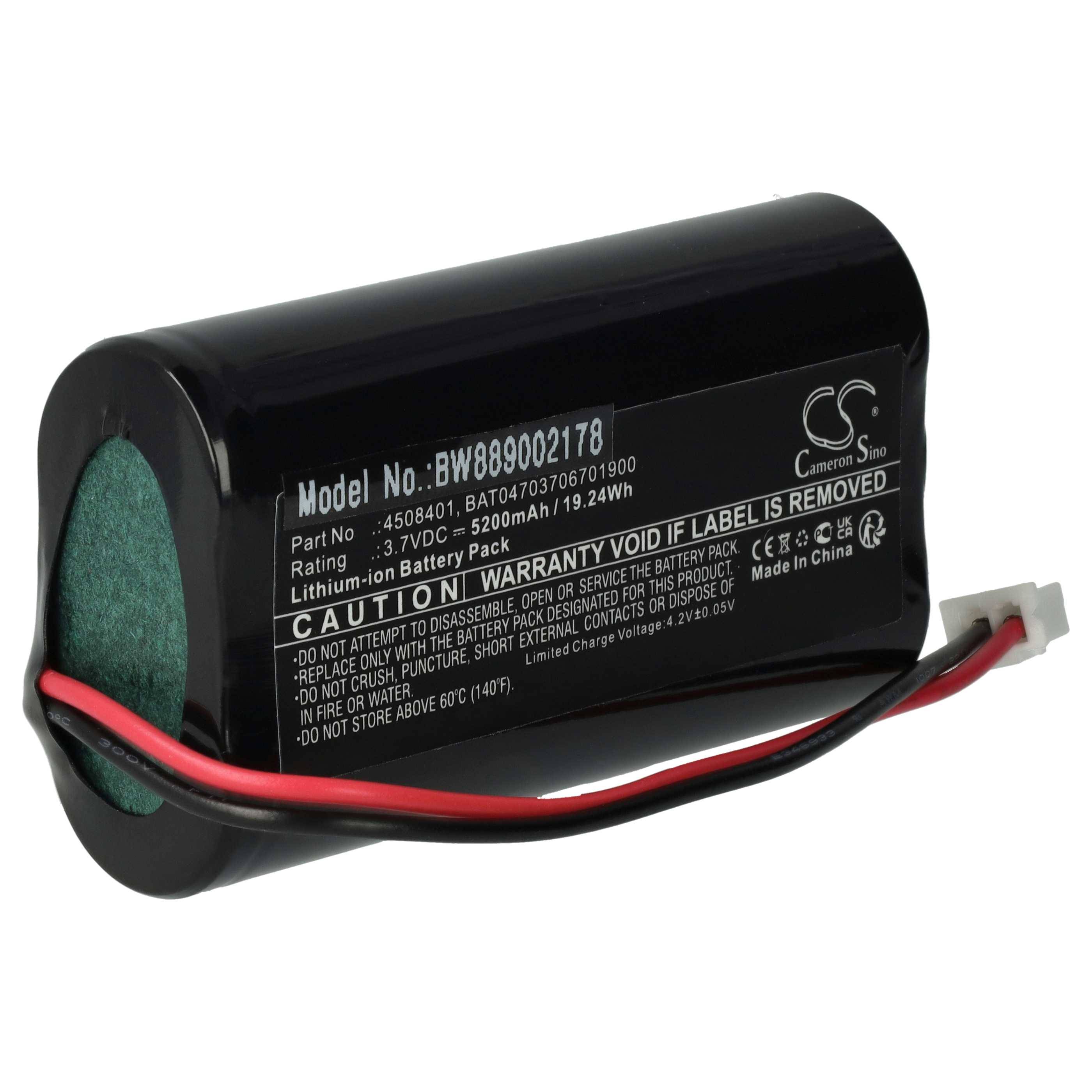 vhbw Akku kompatibel mit Zafferano Dama Pro, Dama, Ofelia Pro, Ofelia, Olimpia Tischlampe, Nachttischlampe (5200 mAh, 3,7 V, Li-Ion)