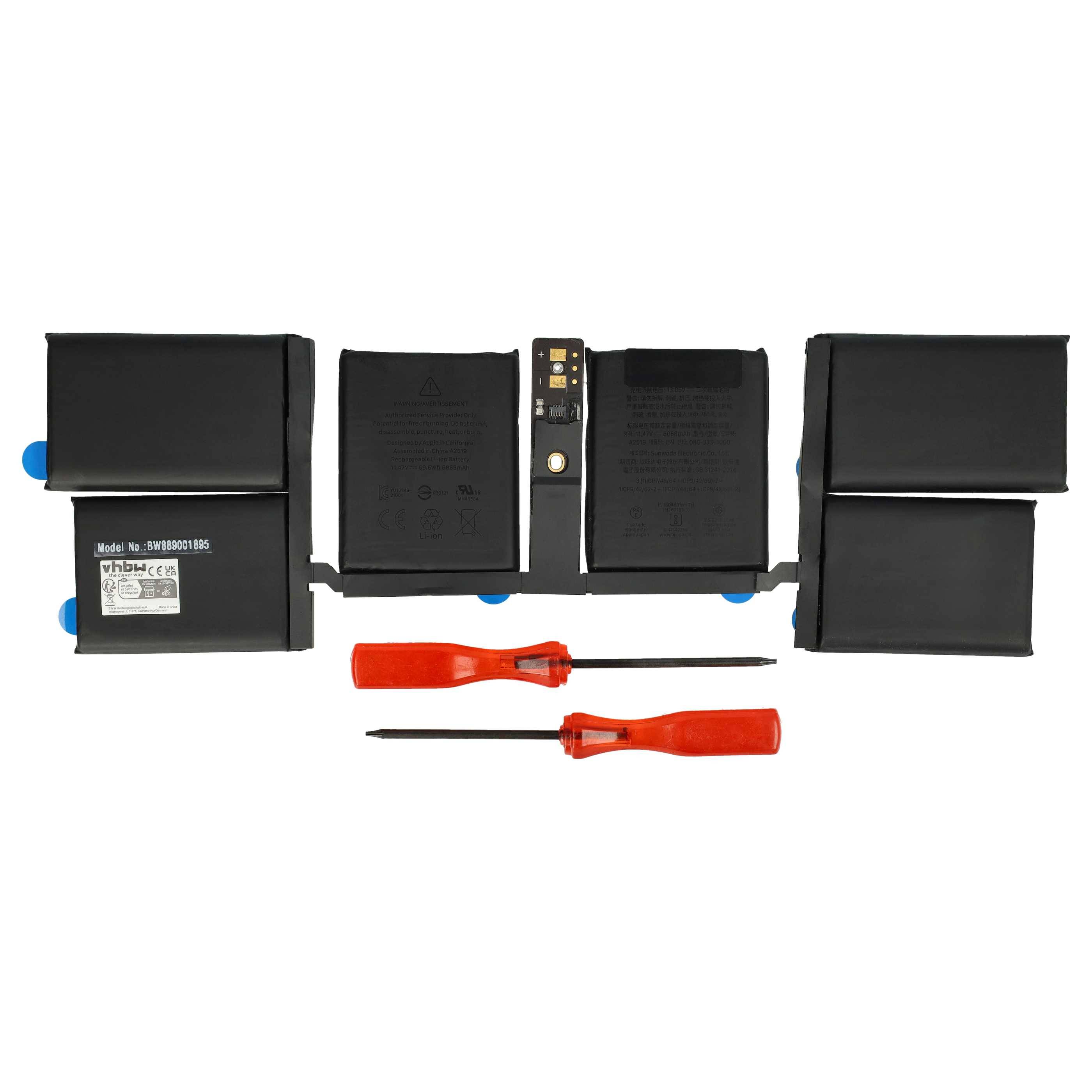 vhbw Akku kompatibel mit Apple MacBook Pro 14 M1 Pro 10CPU 14GPU MKGT3LL/A* Notebook (3800 mAh, 11,74 V, Li-Polymer)