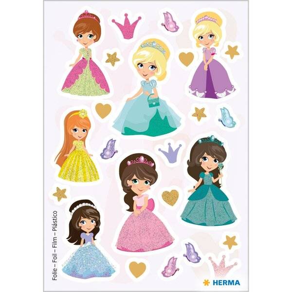 Schmucketikett MAGIC Sweet Princess Folie beglimmert 1 Bl 1 Pack
