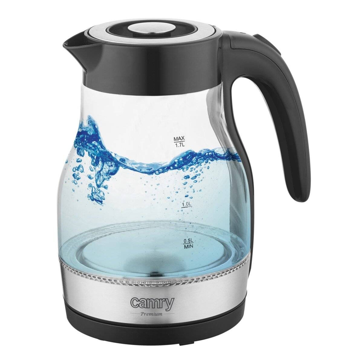 Camry CR 1300 Wasserkocher für 6–7 Personen - 1,7?L, Edelstahl-Heizelement, LED-Anzeige