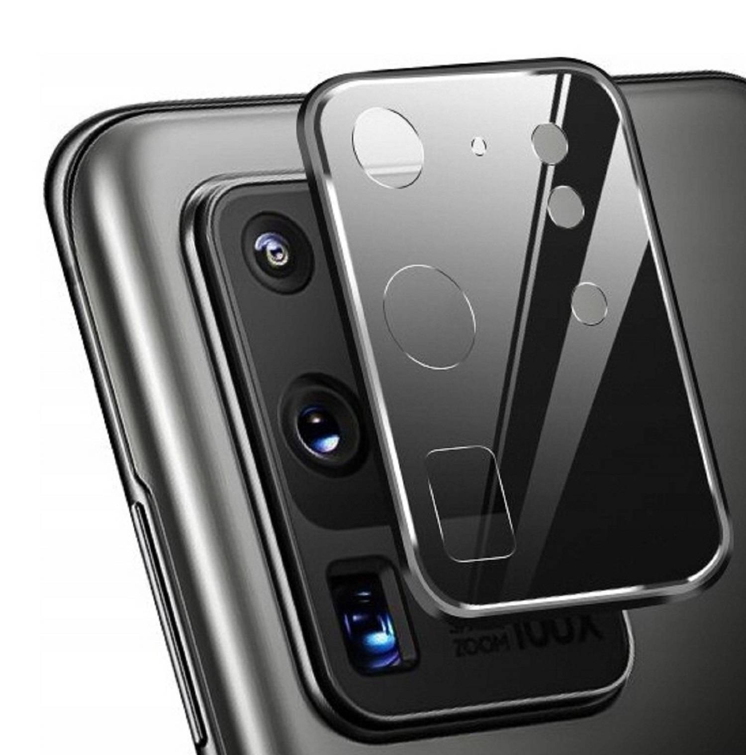 Kopie von 2x Kamera 9H Panzerhartglas für Samsung Galaxy S20 Ultra 3D KLAR Schwarzes ECHTES TEMPERED Panzerglas Kameraglas Kamerhartglas