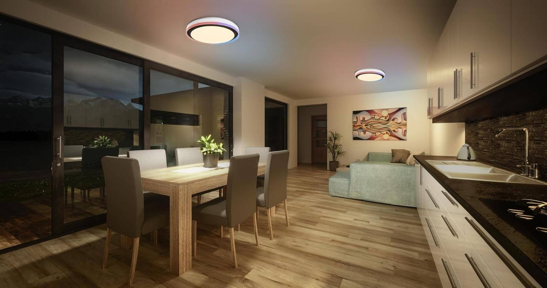 LEDVANCE SMART + WIFI LED Deckenleuchte weiß schwarz 32W 3400lm dimmbar