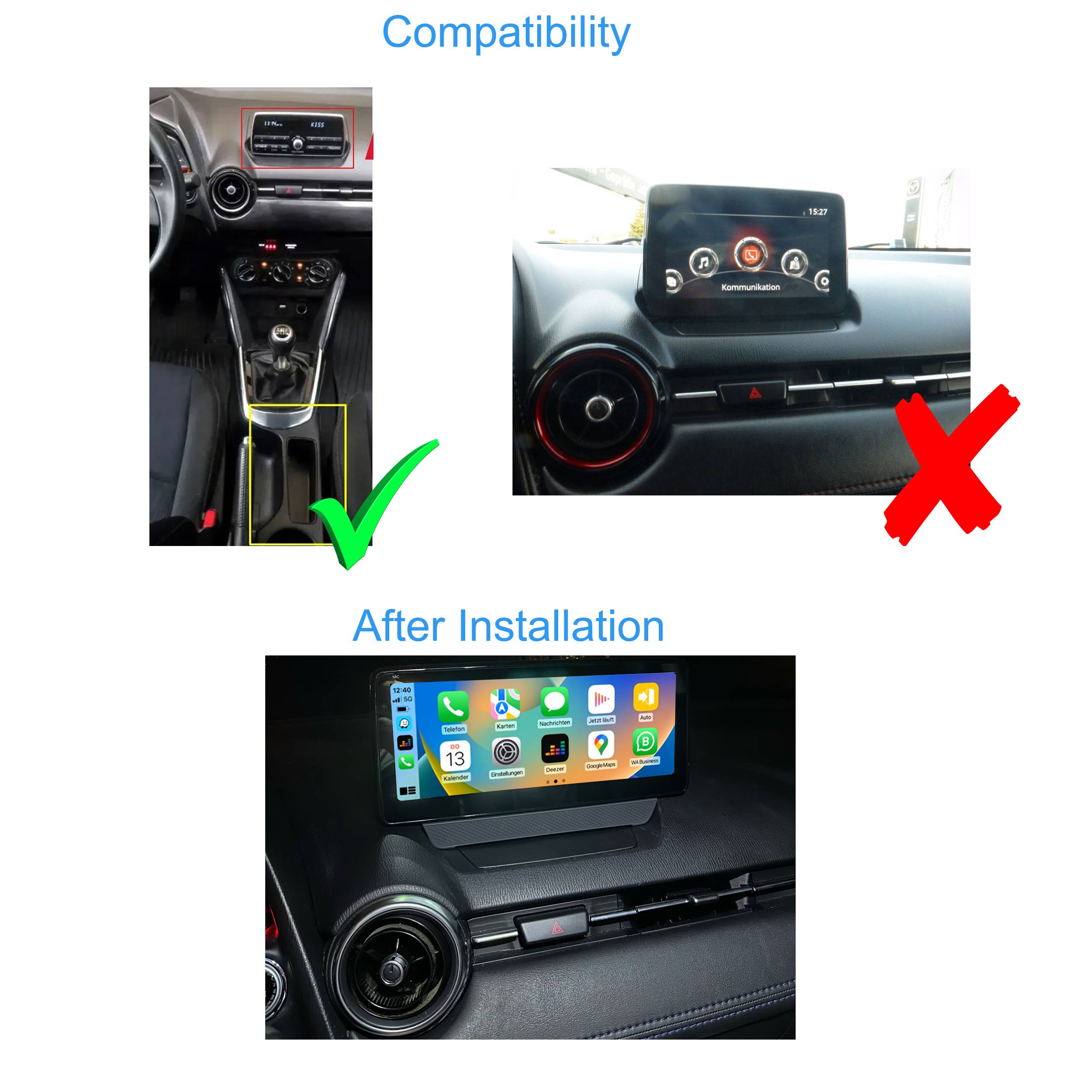 Für Mazda 2 CX-3 14-17 10.25"Touch Android Autoradio GPS Navi CarPlay Controller