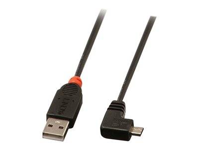 LINDY USB 2.0 Kabel Typ A/Micro-B 90° gewinkelt M/M 0.5m Multimedia-Technik USB-Kabel