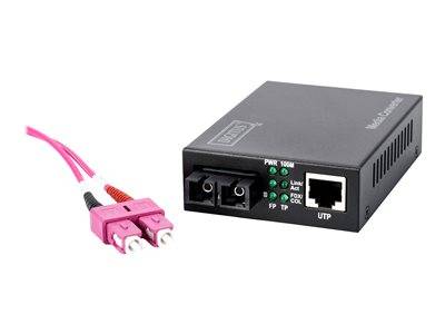 DIGITUS Medienkonverter Fast Ethernet RJ45/SC Multimode Multimedia-Technik Netzwerkzubehör