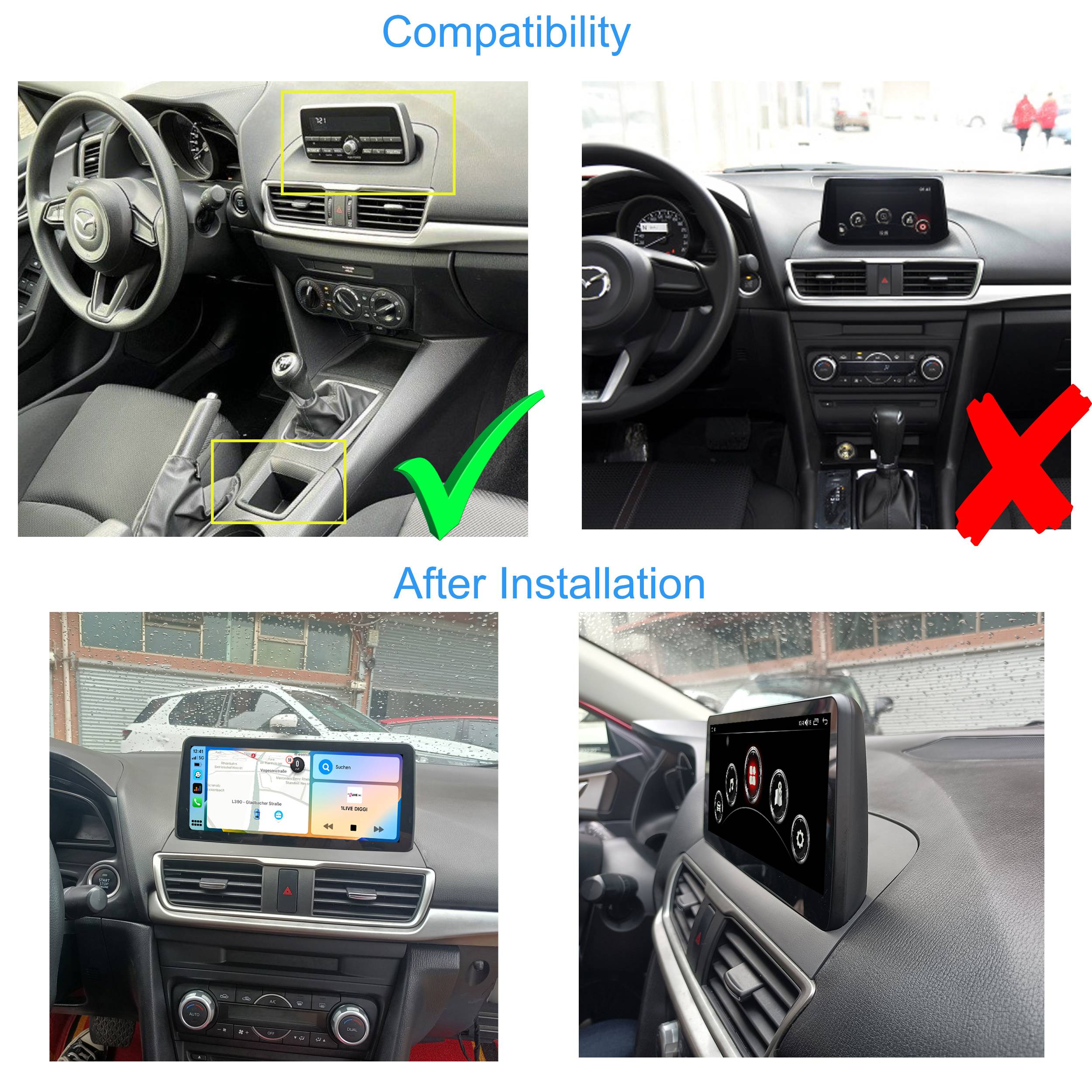 Für Mazda 3 BM BN 10.25" Touch Android Autoradio GPS Navi CarPlay + Controller