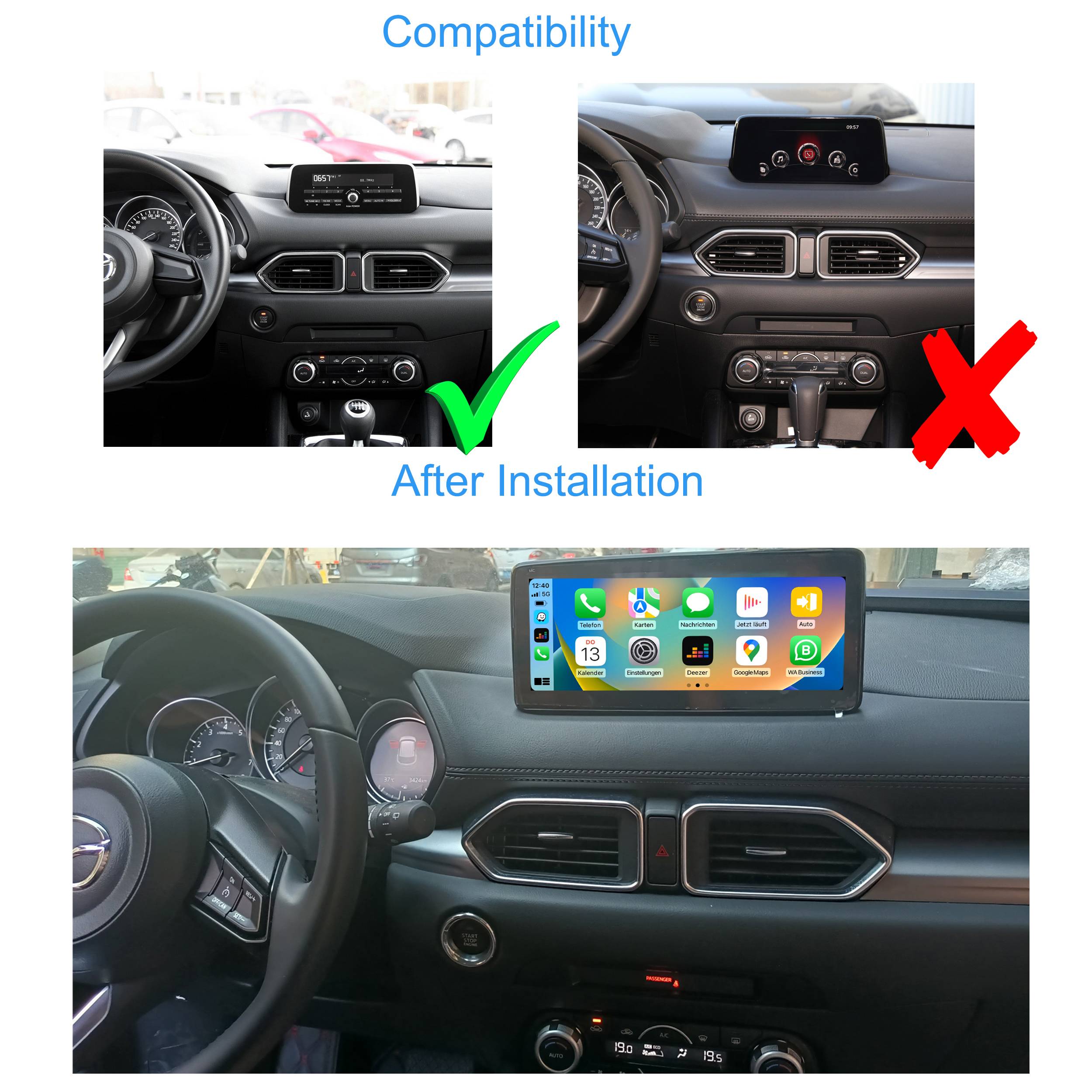 Für Mazda CX-5 17-21 10.25" Touch Android Autoradio GPS Navi CarPlay Controller