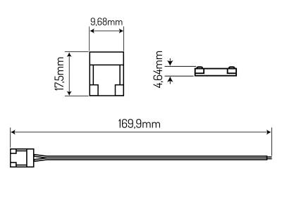 LED LINE® COB-STREIFEN-Klickanschluss Einzeln MIT Draht 10 mm 2 Pin