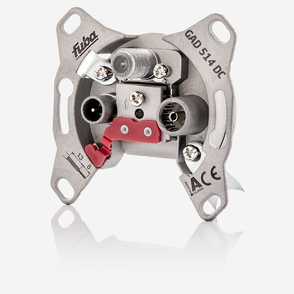 Fuba GAD 514 DC Antennendose 3-Loch - SAT Kabelfernsehen DVB-T Radio - Unicable-tauglich - Unterputz Antennensteckdose Durchgangsdos