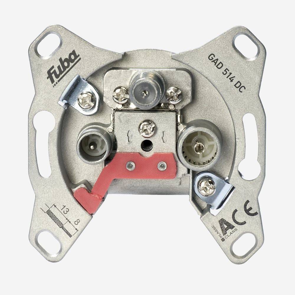 Fuba GAD 514 DC Antennendose 3-Loch - SAT Kabelfernsehen DVB-T Radio - Unicable-tauglich - Unterputz Antennensteckdose Durchgangsdos