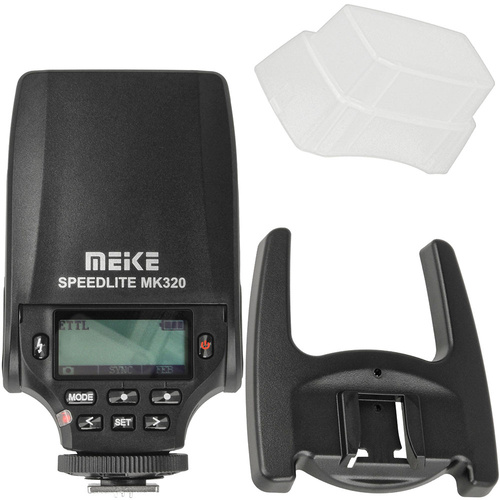 Meike Speedlite MK-320C TTL-Blitzgerät, Aufsteckblitz kompatibel mit Canon EOS DSLR Kameras inkl. Aufsteckdiffusor