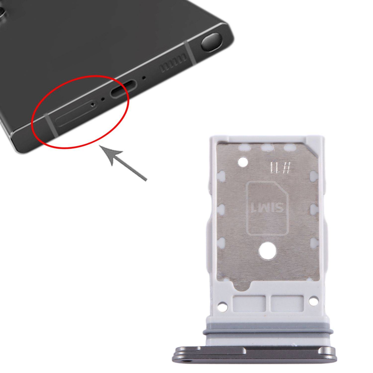 Für Samsung Galaxy S24 Ultra 5G SM-S928B SIM Kartenhalter Schwarz Ersatzteil Reparatur