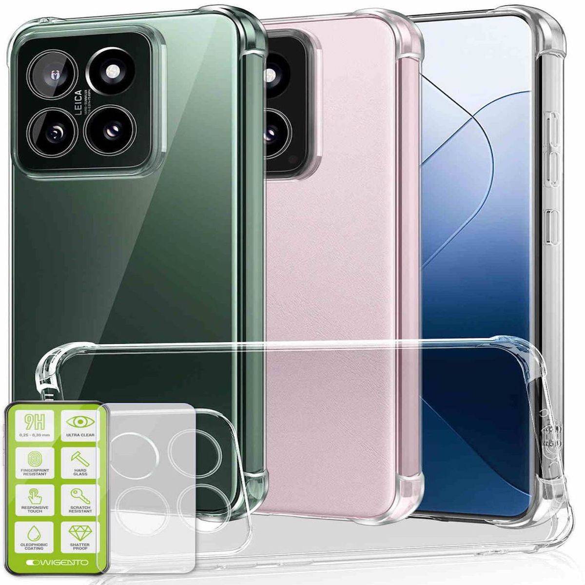 Für Xiaomi 14 Schock TPU Silikon Schutz Handy Hülle + H9 Hart Glas