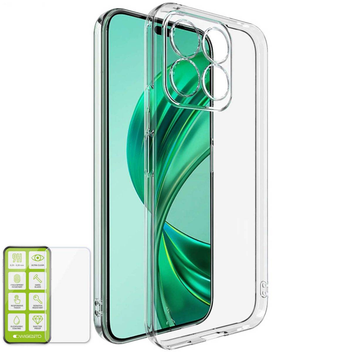 Für Honor X8b Silikon TPU Hülle Case dünn Transparent + H9 Hart Glas