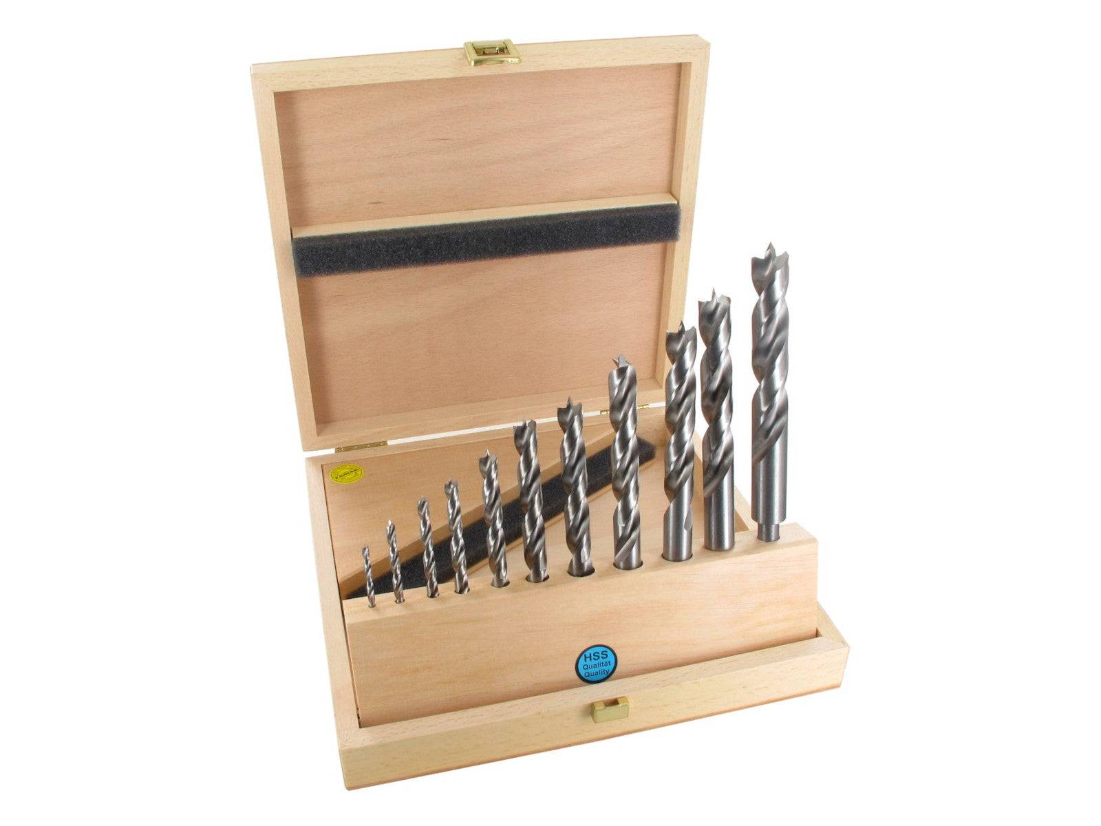 Famag Holzspiralbohrer HSS - Set´s 1591.511 - 11-teilig im Holzkasten Ø 3, 4, 5, 6, 8, 10, 12, 13, 14, 15, 16 mm