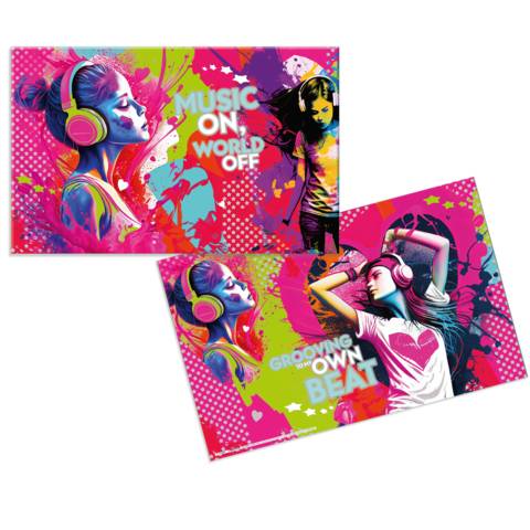 Schreibunterlage Karton Music Girl