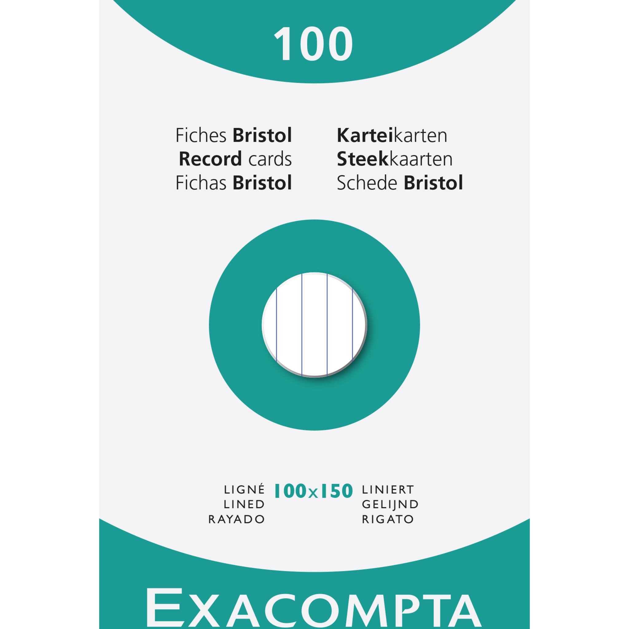 Exacompta 10x Karteikarten 10x15 liniert weiss 100St - Weiß - 13802X