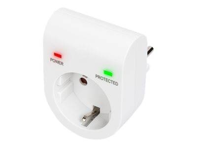 DIGITUS Überspannungsschutzadapter für Steckdose weiß Multimedia-Technik Steckdosenleisten