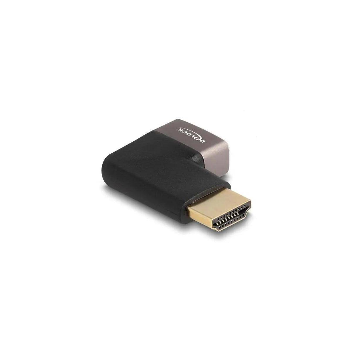 DELOCK HDMI Adapter St zu Bu 90°rechts gewinkelt grau Metall