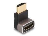 Delock - Highspeed - HDMI-Adapter mit Ethernet - HDMI männlich zu HDMI weiblich nach unten abgewinkelt - Schwarz/Grau -