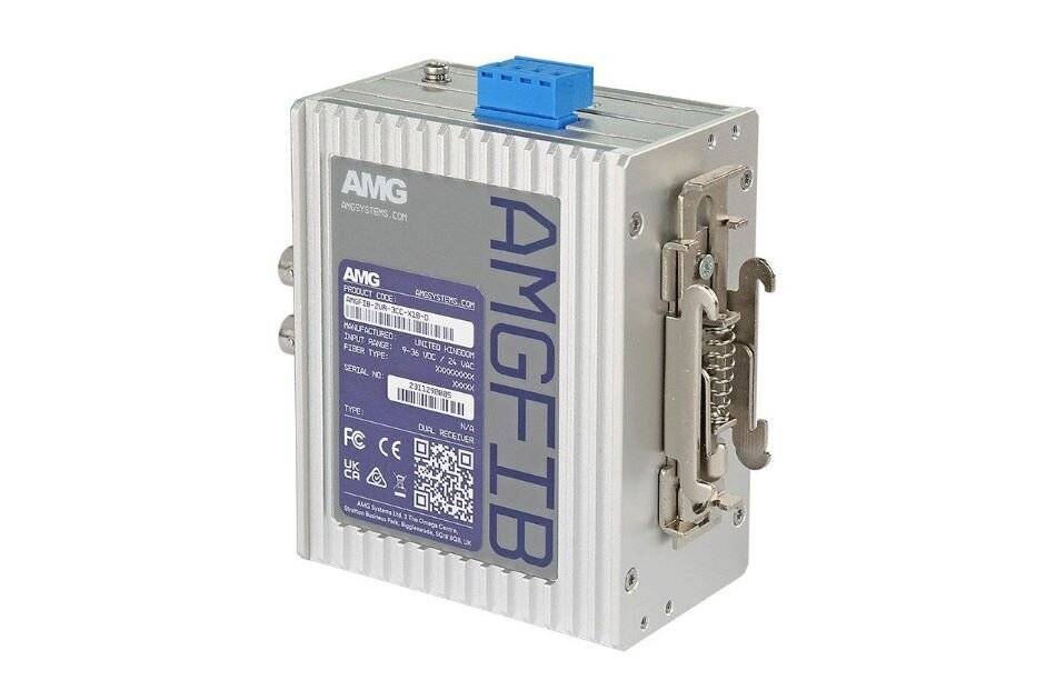 AMG Systems AMGFIB-2VR-3CC-S1B-D, Dual Industrieller 2-Kanal CVI/TVI/AHD/CVBS Video Empfänger 2x Kontakt in Videorichtu