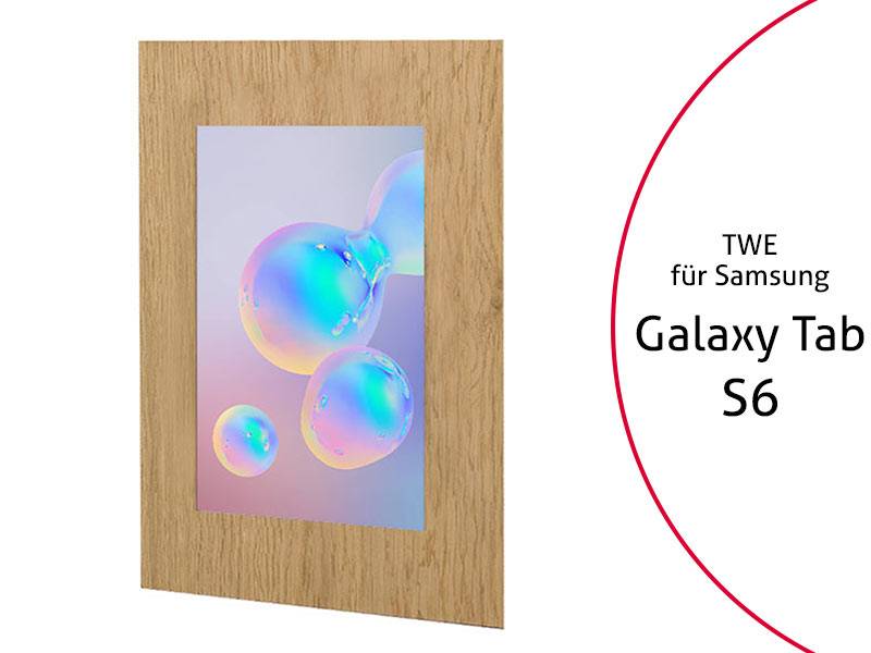 TabLines TWE083O Tablet Wandeinbau für Samsung Tab S6, Eiche