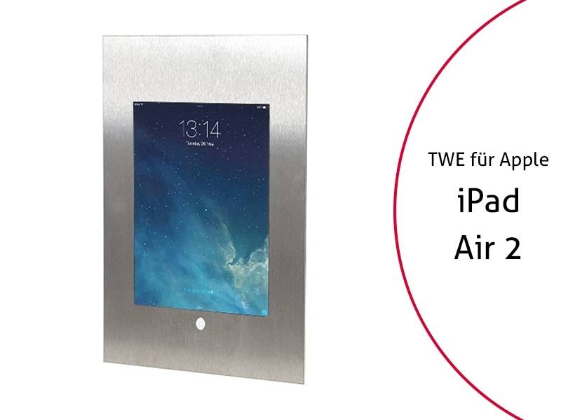 TabLines TWE054E Tablet Wandeinbau für Apple iPad Air 2 HB, Edelstahl
